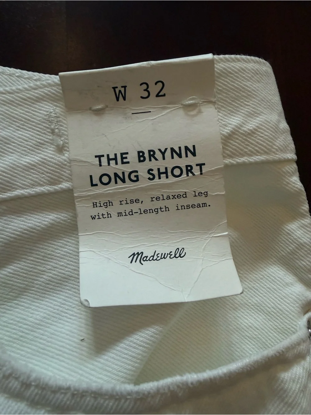 Madewell White Brynn Long Short